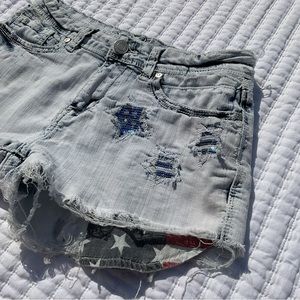 American flag pocket shorts